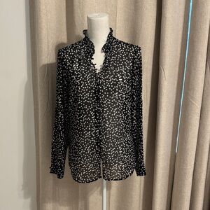 Express Black and White Dotted Blouse